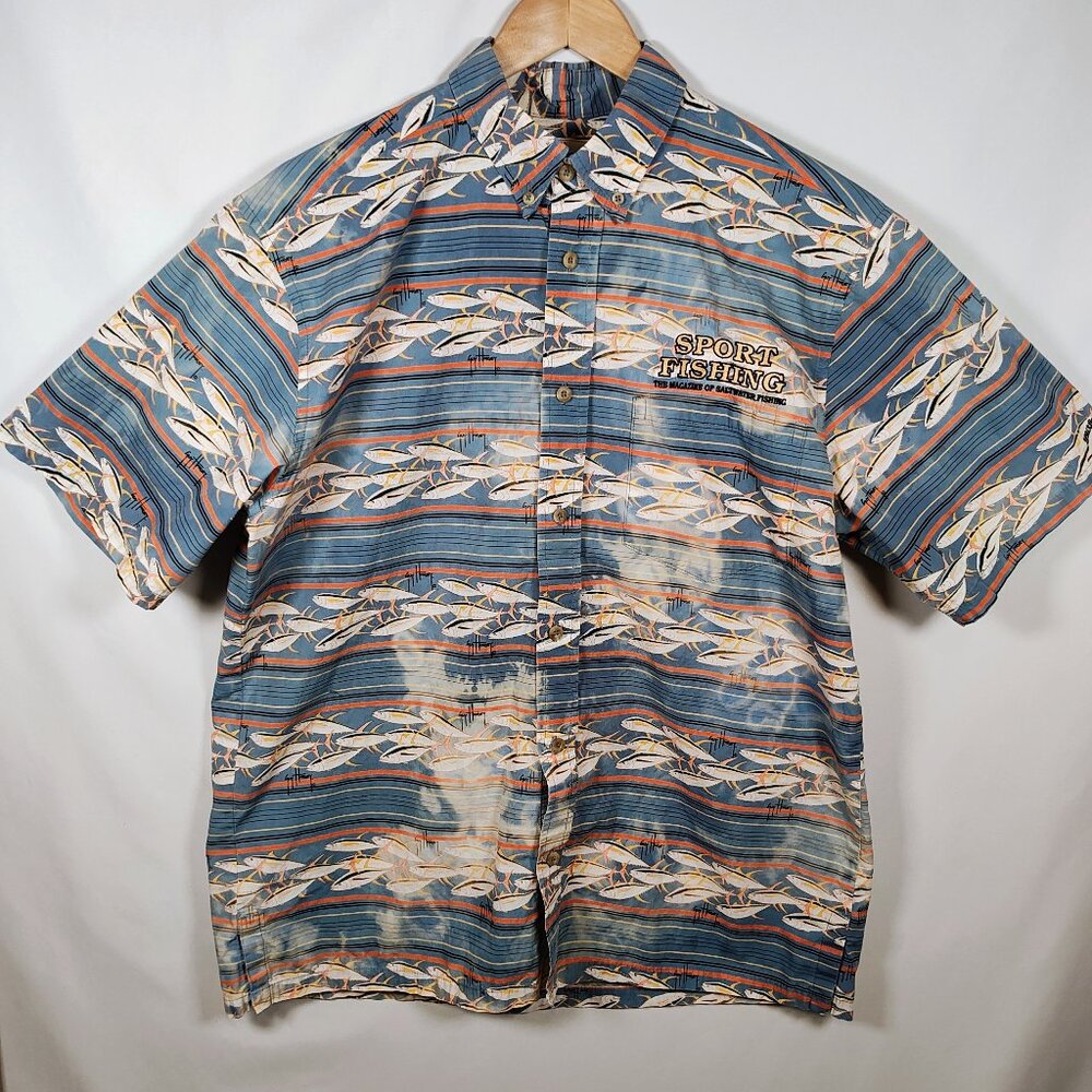 Guy Harvey Men's Large Button-Down‎ Short Sleeve Fishing Shirt